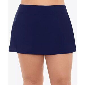 Swim Solutions Womens Plus Size 20W Swim Skort Skirted Bottoms Navy Blue $59 201